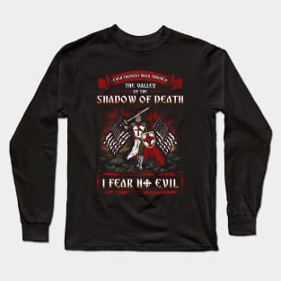 Shadow of Death, I Fear No Evil Christian Knight Long Sleeve T-Shirt